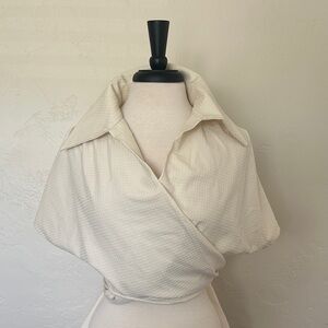 Johansen Cream Wrap Top with Collar